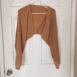 Tan Cropped Cardigan (OS)